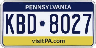 PA license plate KBD8027
