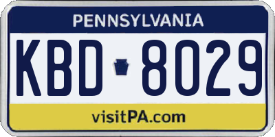 PA license plate KBD8029