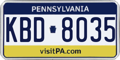 PA license plate KBD8035