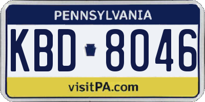 PA license plate KBD8046