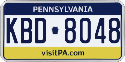PA license plate KBD8048