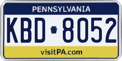 PA license plate KBD8052
