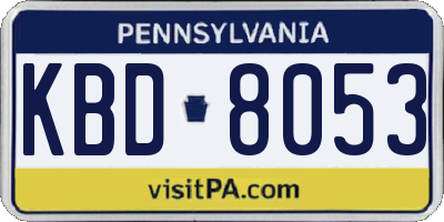 PA license plate KBD8053