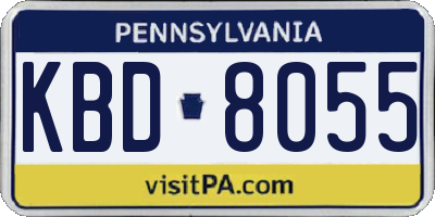 PA license plate KBD8055