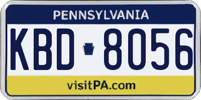 PA license plate KBD8056