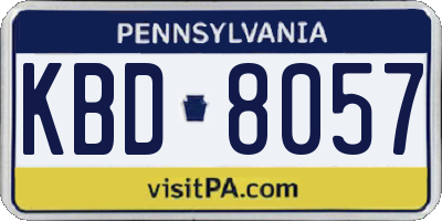 PA license plate KBD8057