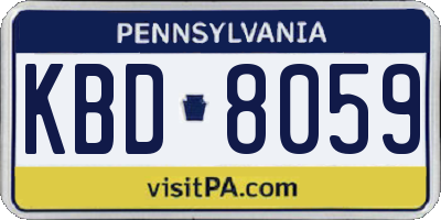 PA license plate KBD8059