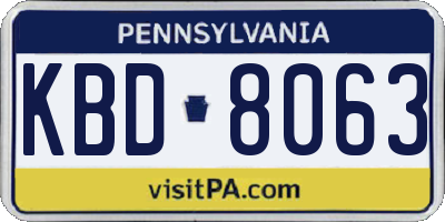 PA license plate KBD8063