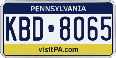 PA license plate KBD8065
