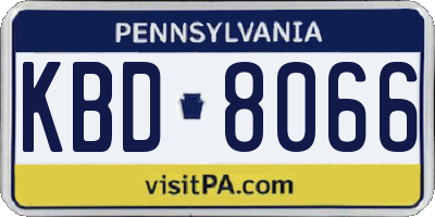 PA license plate KBD8066