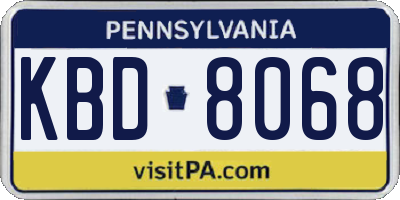 PA license plate KBD8068