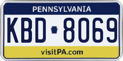 PA license plate KBD8069