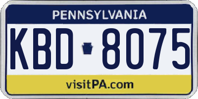 PA license plate KBD8075