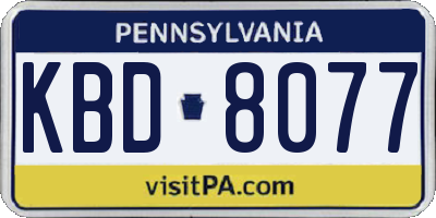 PA license plate KBD8077