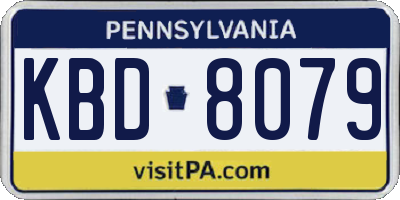PA license plate KBD8079