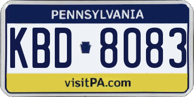 PA license plate KBD8083