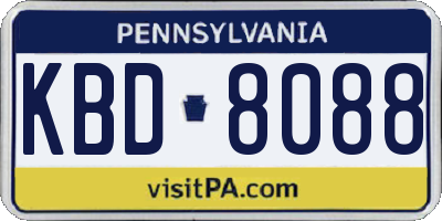 PA license plate KBD8088