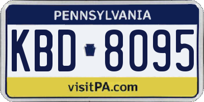 PA license plate KBD8095