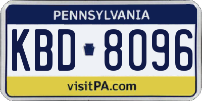 PA license plate KBD8096