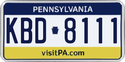 PA license plate KBD8111
