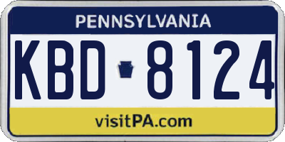 PA license plate KBD8124