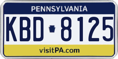 PA license plate KBD8125