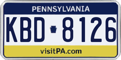 PA license plate KBD8126