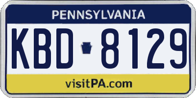 PA license plate KBD8129