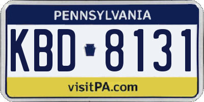 PA license plate KBD8131