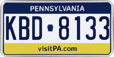 PA license plate KBD8133