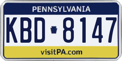 PA license plate KBD8147