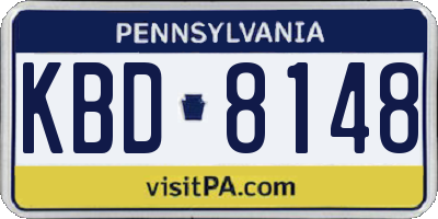PA license plate KBD8148
