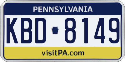 PA license plate KBD8149