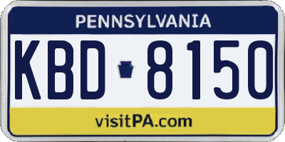 PA license plate KBD8150