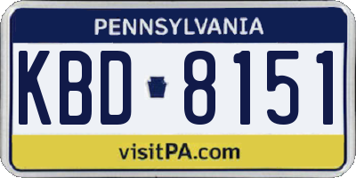 PA license plate KBD8151