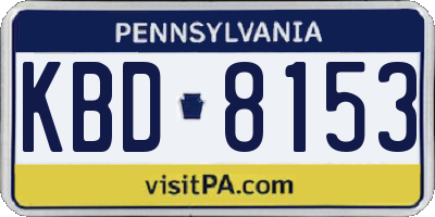 PA license plate KBD8153