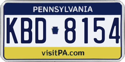 PA license plate KBD8154