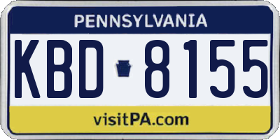 PA license plate KBD8155