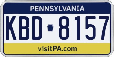PA license plate KBD8157