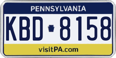 PA license plate KBD8158