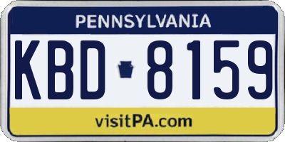 PA license plate KBD8159