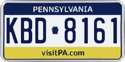 PA license plate KBD8161