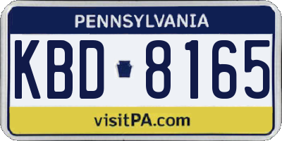 PA license plate KBD8165