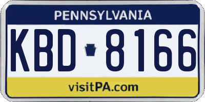 PA license plate KBD8166