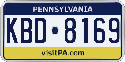 PA license plate KBD8169