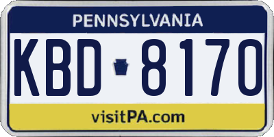 PA license plate KBD8170