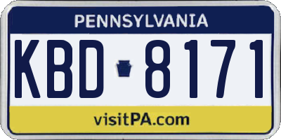 PA license plate KBD8171