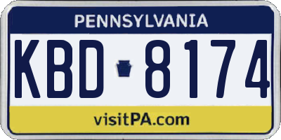 PA license plate KBD8174