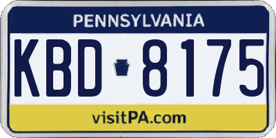 PA license plate KBD8175