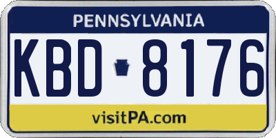PA license plate KBD8176